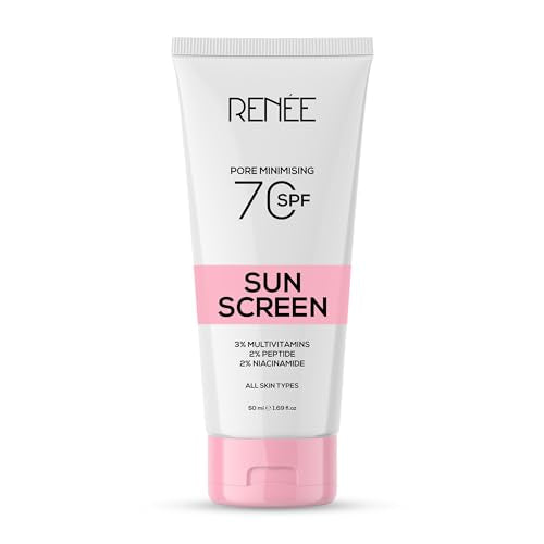 RENEE Pore Minimizing Sunscreen Spf 70 With 2% Niacinamide For All Skins, 2% Peptide & 3% Multivitamins, 50Ml