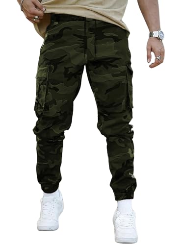 Men Cargo || Men Cargo Pants || Men Cargo Pants Cotton || Cargos for Men (Army) (L, Green)