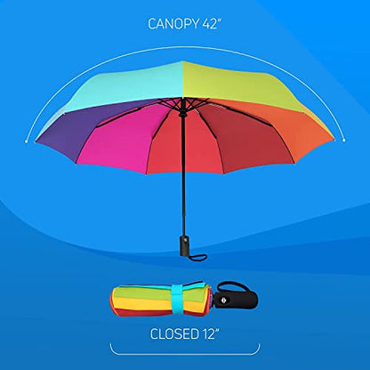 Rylan Umbrella Automatic Open Travel Umbrella with Wind Vent,Umbrella big size for men, Umbrella for girls, Umbrellas for rain,Windproof Umberalla Large for Man,Women(Rainbow)