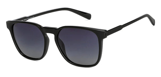 VINCENT CHASE EYEWEAR By Lenskart | Full Rim Wayfarer Branded Latest and Stylish Sunglasses | Polarized and 100% UV Protected | Men & Women | Large | VC S13980 (Color:-Black/Lens Blue)-Pack of 1