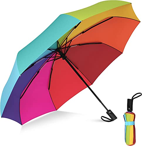 Rylan Umbrella Automatic Open Travel Umbrella with Wind Vent,Umbrella big size for men, Umbrella for girls, Umbrellas for rain,Windproof Umberalla Large for Man,Women(Rainbow)