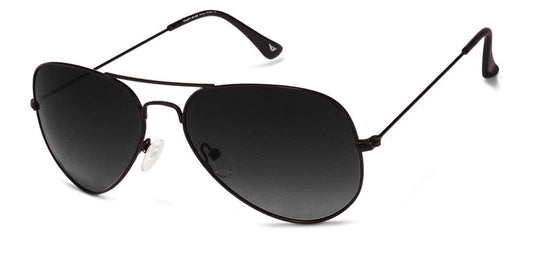 VINCENT CHASE EYEWEAR By Lenskart | Full Rim Aviator Branded Latest and Stylish Sunglasses | Polarized and 100% UV Protected | Men & Women | Medium | VC 5158/P (Color:-Black/Grey Lens)-Pack of 1