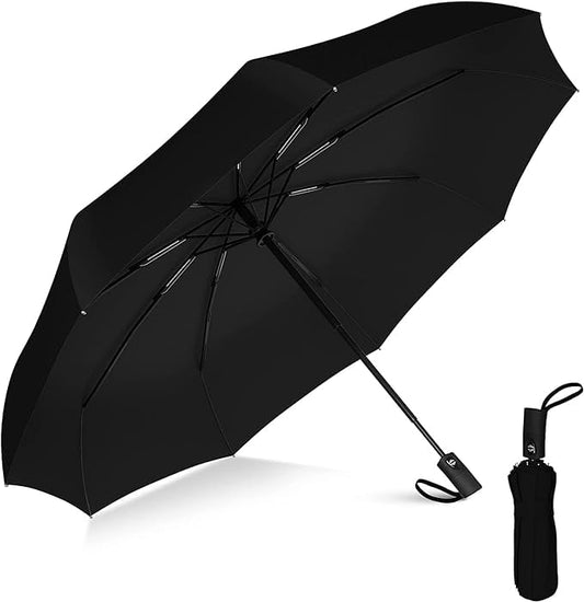 MUTNITT Umbrella Automatic Open Travel Umbrella with Wind Vent,Umbrella big size for men, Umbrella for girls, Umbrellas for rain,Windproof Umberalla Large for Man,Women (Black)