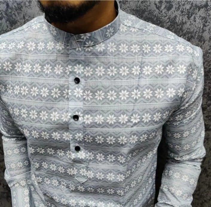 Latest Men's Cotton Printed Shirt - Blossom Mantra