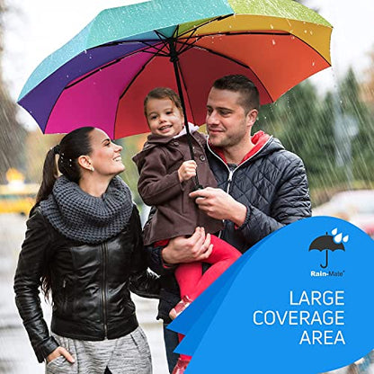 Rylan Umbrella Automatic Open Travel Umbrella with Wind Vent,Umbrella big size for men, Umbrella for girls, Umbrellas for rain,Windproof Umberalla Large for Man,Women(Rainbow)