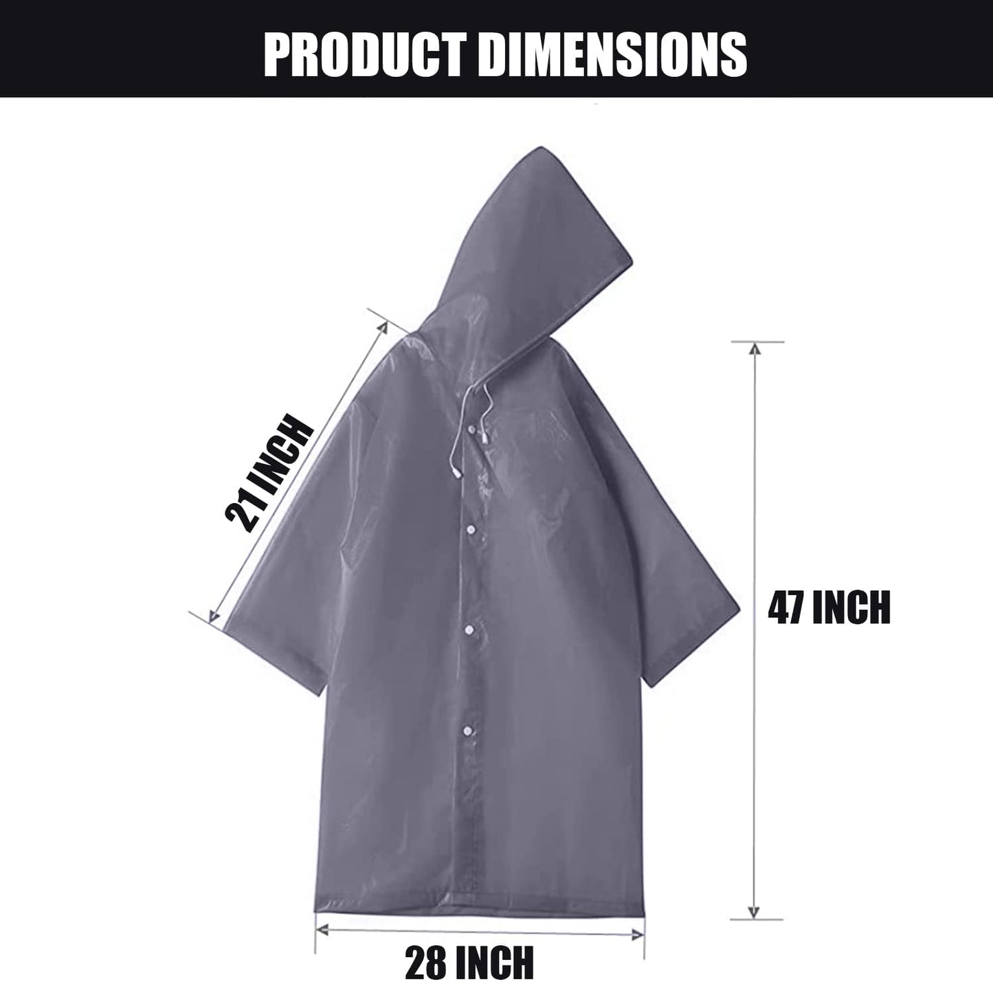 Allextreme EVA Waterproof Rain Coat Hooded Outdoor Water Resistant Suit Portable Men and Women (1 Pc, Grey)