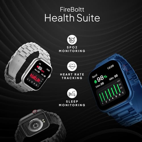 Fire-Boltt Lumos Stainless Steel Luxury Smart Watch with 1.91” Large Display, Bluetooth Calling, Voice Assistant, 100+ Sports Modes