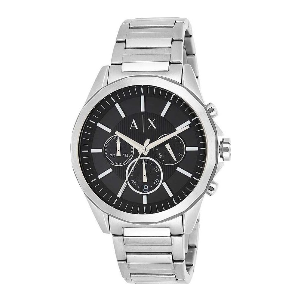 Armani Exchange Analog Black Dial Silver Band Men's Stainless Steel Watch-AX2600 - Blossom Mantra