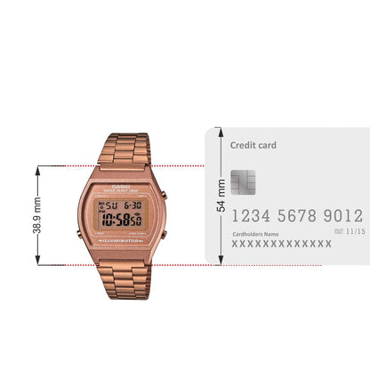 Casio Vintage Digital Rose Gold Dial Unisex B640WC-5ADF (D128)