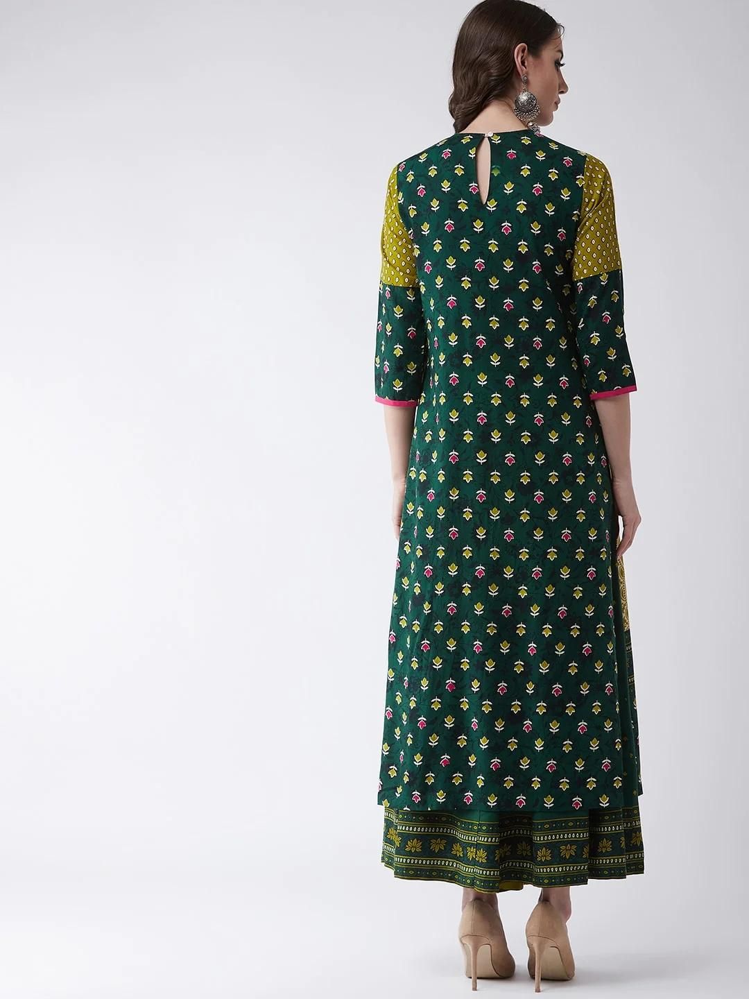 Mughal Straight Kurta With Crew Neck - Blossom Mantra