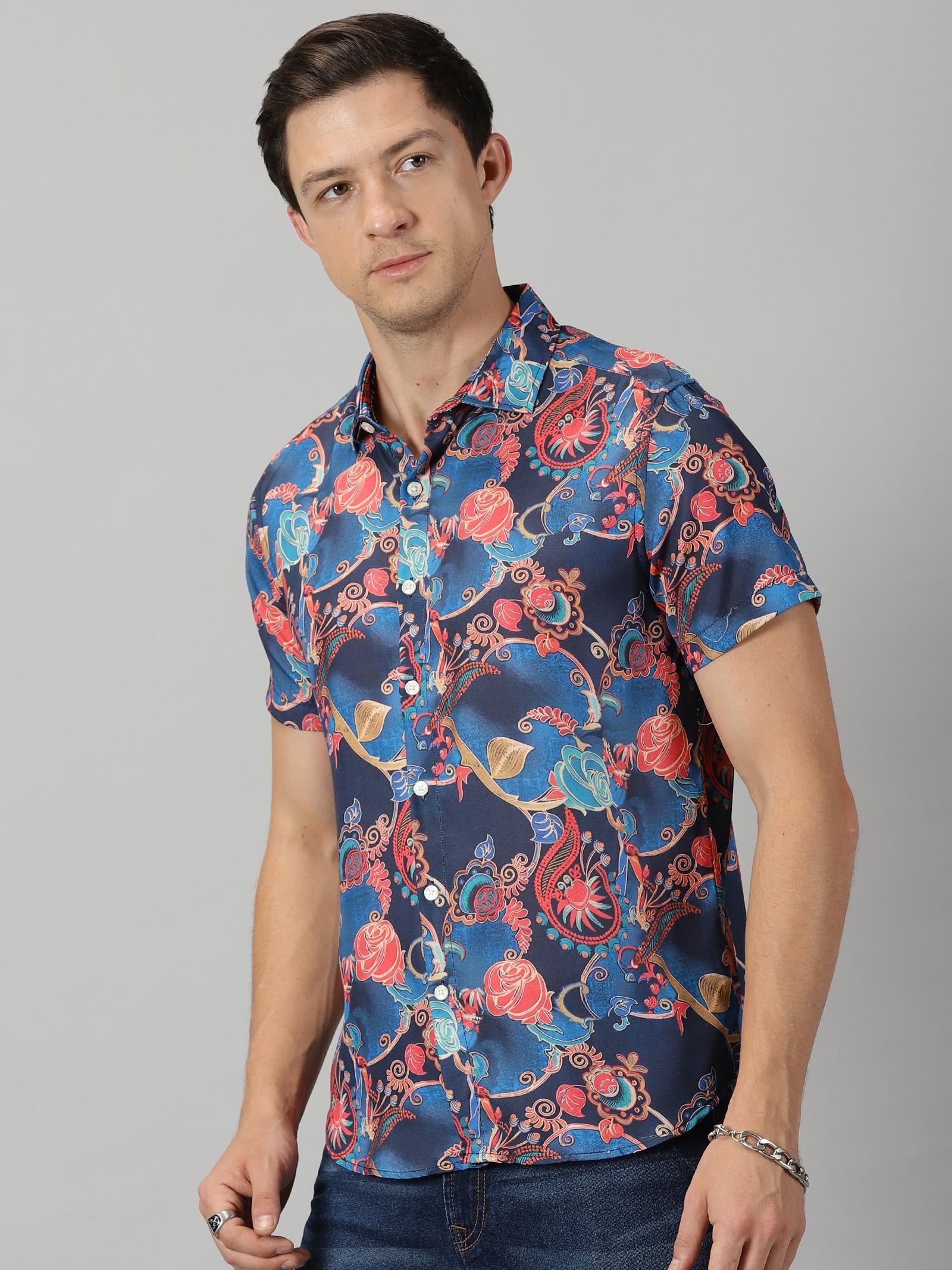 Be The Bold Rayon Printed Half Sleeves Regular Fit Mens Casual shirt - Blossom Mantra