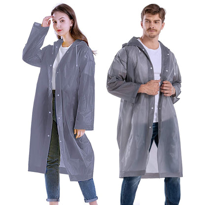 Allextreme EVA Waterproof Rain Coat Hooded Outdoor Water Resistant Suit Portable Men and Women (1 Pc, Grey)