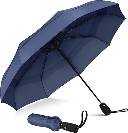 Zemic Travel Umbrella: Windproof Travel Umbrella and Compact Mini - Perfect for Car, Golf, and On-the-Go. One-Click Automatic Open and Close Small Travel Umbrella, Windproof and Strong (Blue)