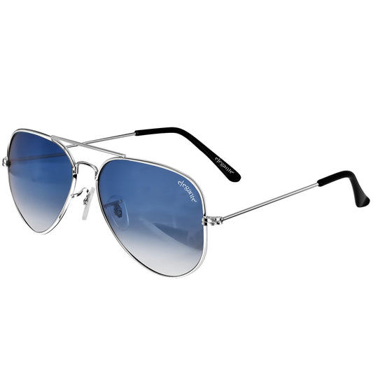 ELEGANTE Classic HD Polarized Aviator Sunglasses for Men & Women, 100% UV Protected, Lightweight Copper Frame (Medium, C2 - Blue Gradient)