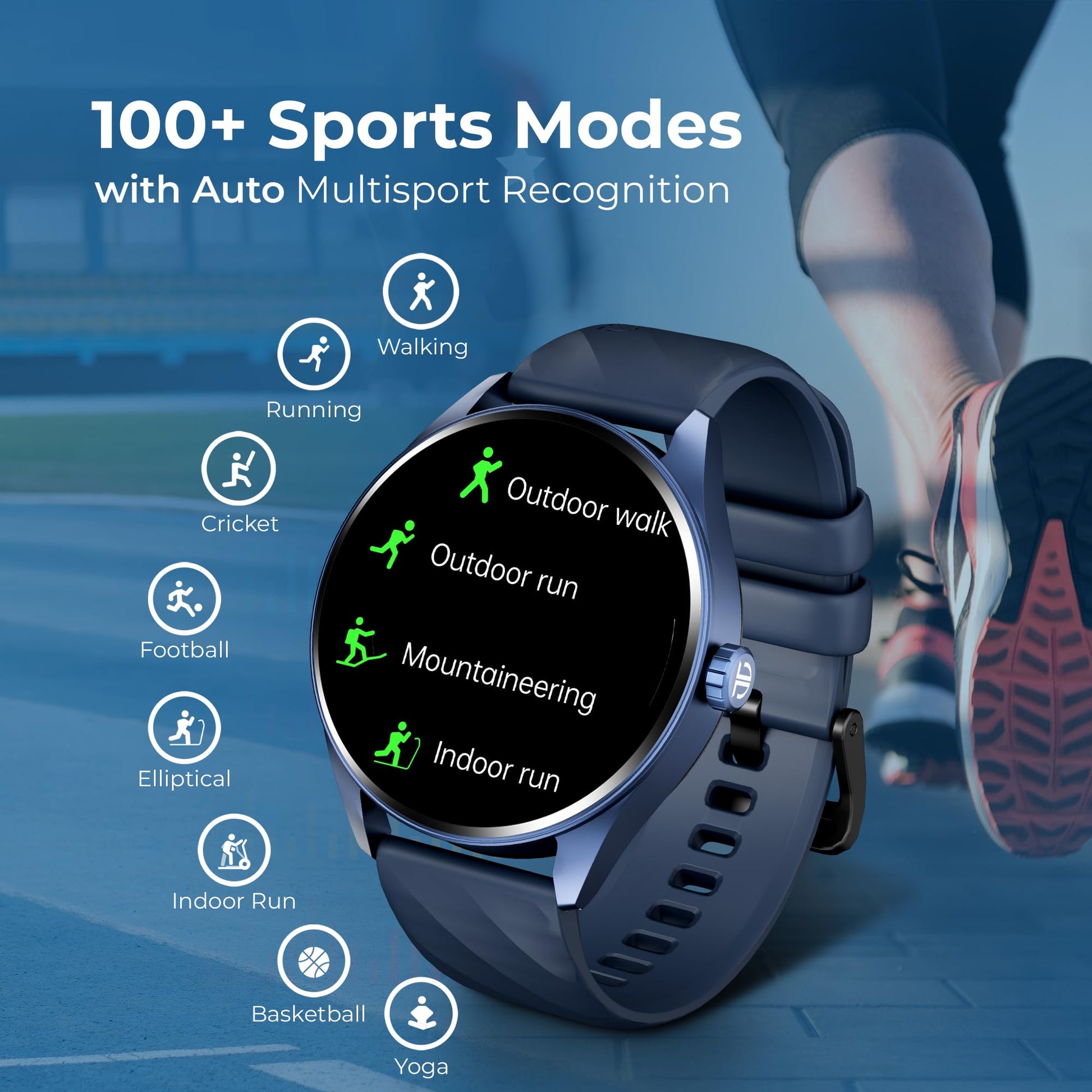 Titan Crest Premium Smart Watch|1.43" AMOLED Display with AOD|466x466 Pixel Resolution|Functional Crown|SingleSync BT Calling|Advanced Chipset|100+ Sports Modes & WatchfacesIP68 Smartwatch - Blossom Mantra