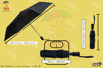 Sun Brand Black Folding Umbrella (Classic3)