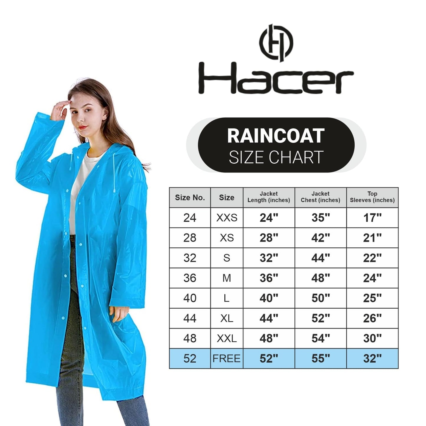 HACER EVA Waterproof Rain Coat Hooded Universal Outdoor Water Resistant Portable Suit for Men Women Boys & Girls (Universal, Grey)