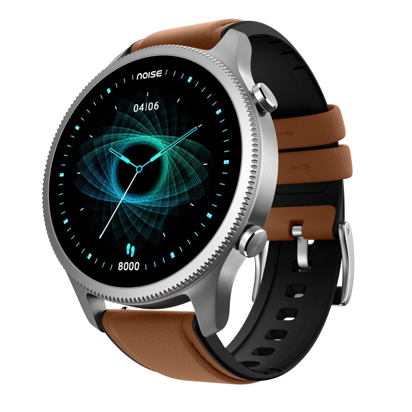 NoiseFit Halo 1.43" AMOLED Display, Bluetooth Calling Round Dial Smart Watch, Premium Metallic Build, Always on Display, Smart Gesture Control, 100 Sports Modes (Vintage Brown) - Blossom Mantra
