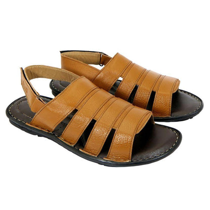 AM PM Men's Daily wear Leather Sandals - Blossom Mantra