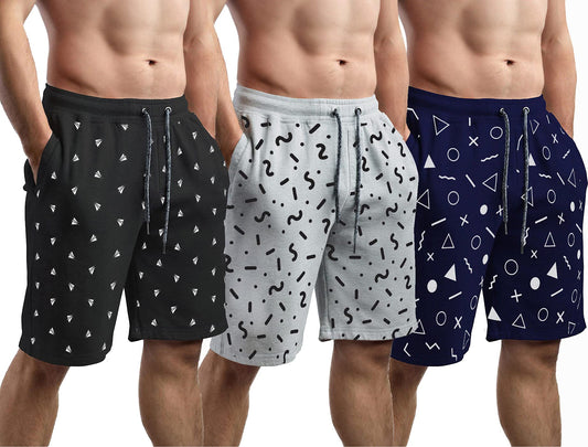 hotfits stylish men Multicolored cotton shorts-Pack of 3- M
