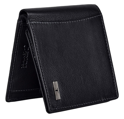 URBAN FOREST Oliver Black Leather Wallet for Men, 6 Card Slot - Blossom Mantra